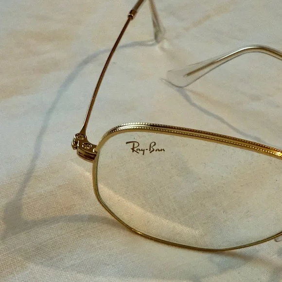 Ray-Ban Gold Glasses with Brown Leather Case blue light glasses - Picture 2 of 4